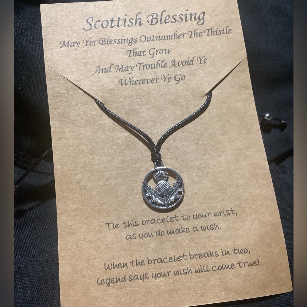 Silver Thistle Pendant Bracelet